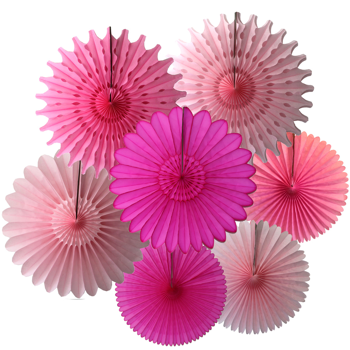 Pink & Maroon Tissue Paper Fans - Made in the USA – Devra Party Art