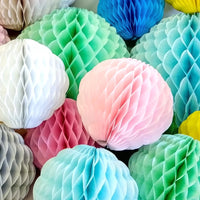 pastel honeycomb ball decorations