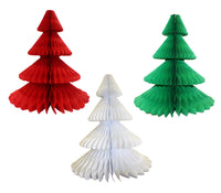 12 Inch Honeycomb Christmas Tree - Solid Colors (3-pack)